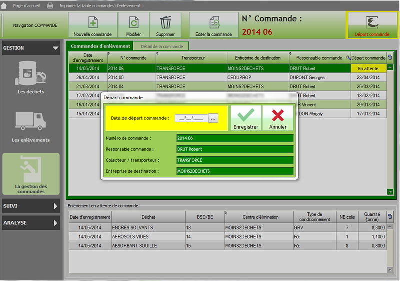 Logiciel gestion des déchets