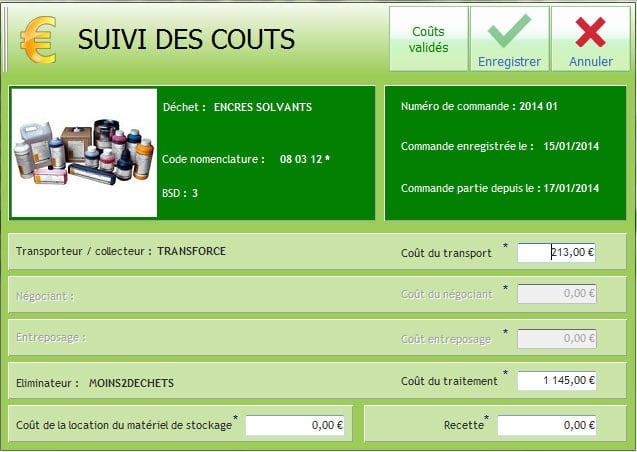 Logiciel gestion des déchets