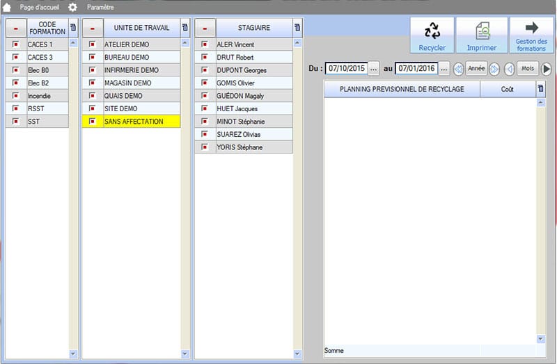 Logiciel Gestion des formations